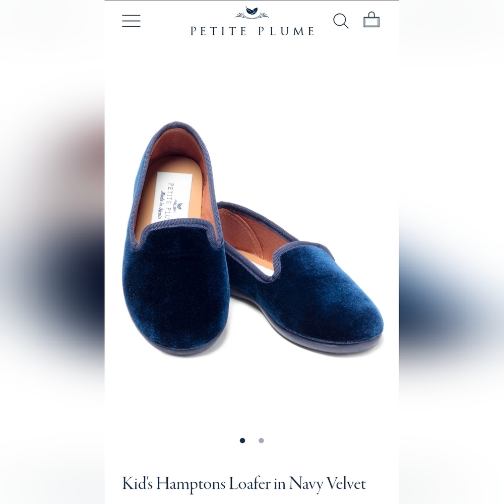 Kid's Hamptons Loafer in Navy Velvet